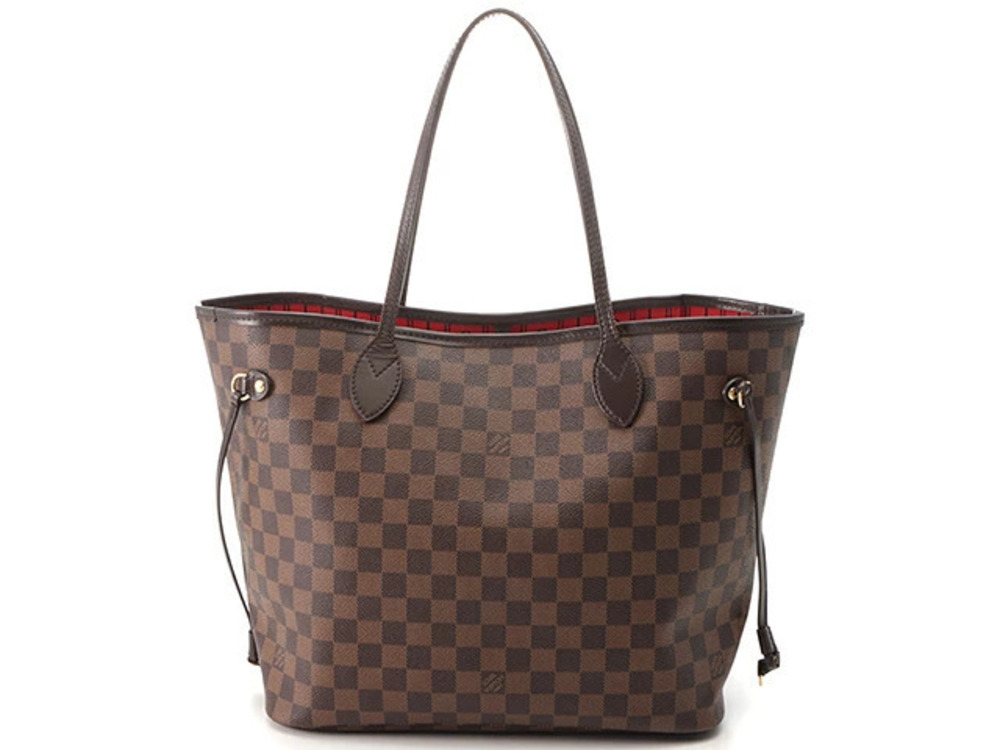 LOUIS VUITTON Neverfull Tote Bag Damier Cerise Red around